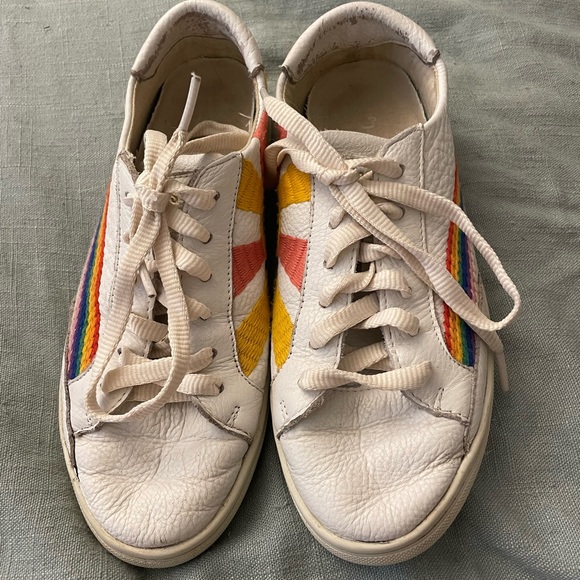 Soludos Rainbow Wave Leather and Embroidered Sneakers - Picture 6 of 11